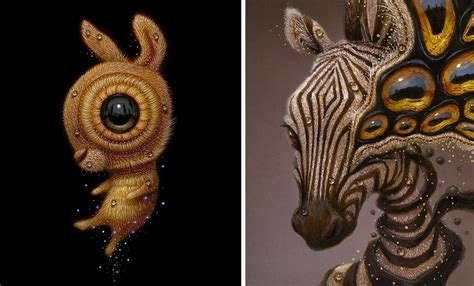 Hybrid Creatures With Oversized Eyes Reflect Imagined Landscapes In