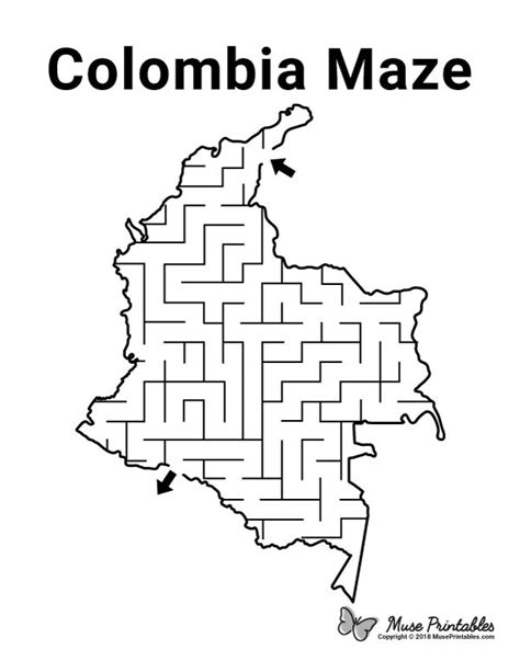 Free Printable Colombia Maze Download The Maze And Solution At