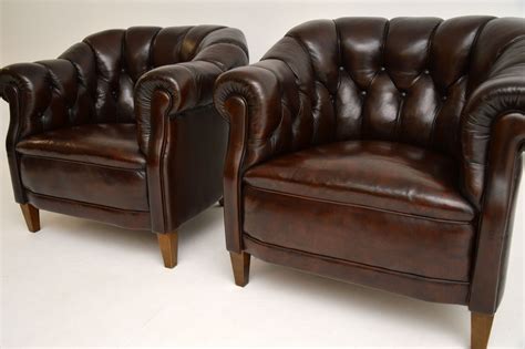 This advert is located in and around. Pair of Antique Swedish Leather Club Armchairs ...