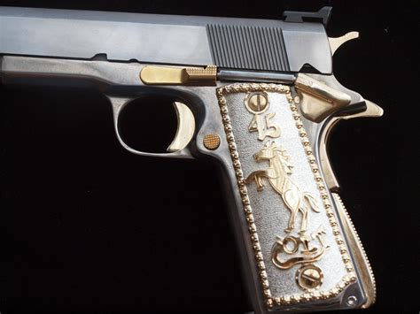 45 Colt German Silver 24k Gold Plated Pistol Grips Rg 45coltgsp
