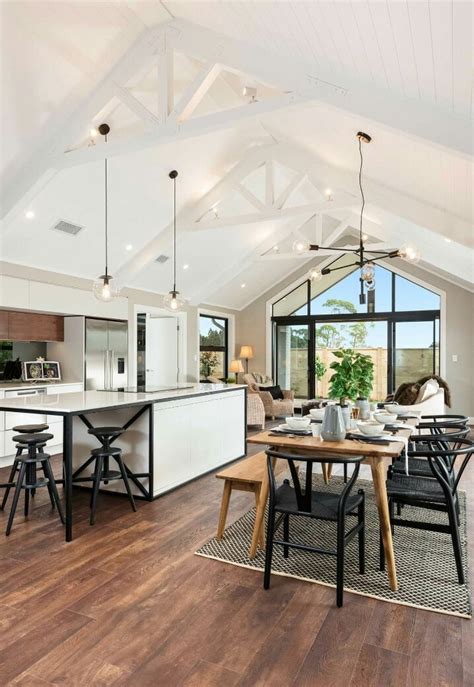 Bright attic kitchen in white and wood colors. 50 Vaulted Ceiling Image Ideas - Make Room Spacious ...