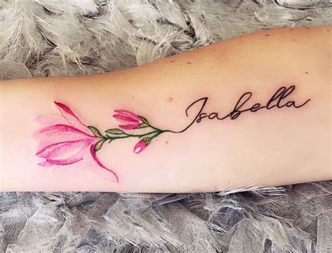 A tiny daisy tattoo on wrist or ankle with curled, waxy petals, lilies are great paired with other flowers to create dual meaning. Flower name tattoo | Tattoos for women, Foot tattoo, Name ...
