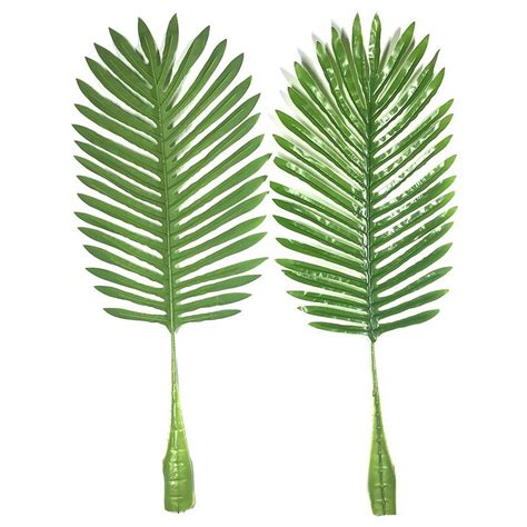 5 Pack Palm Leaves Fake Faux Artificial Plant Leaves Green Single Leaf