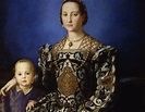 Bronzino's portret van Eleonora di Toledo in de Uffizi is ...
