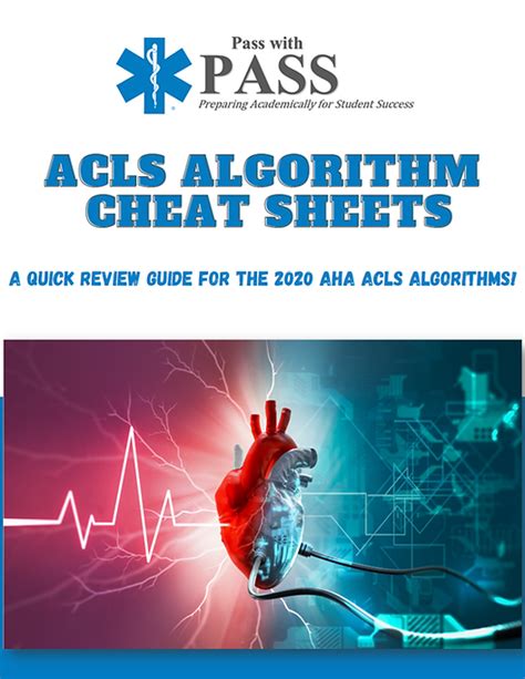 Acls Algorithm Cheat Sheets Pass With Pass