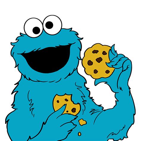 How To Draw Cookie Monster From Sesame Street Easy Drawing Guides