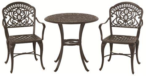 Hanamint Tuscany 018001 3 Piece Bistro Set With Ornate Casting And