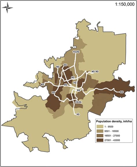 Population Density And Rapid Bus Routes Download Scientific Diagram