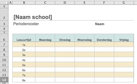 Weekschema Maken