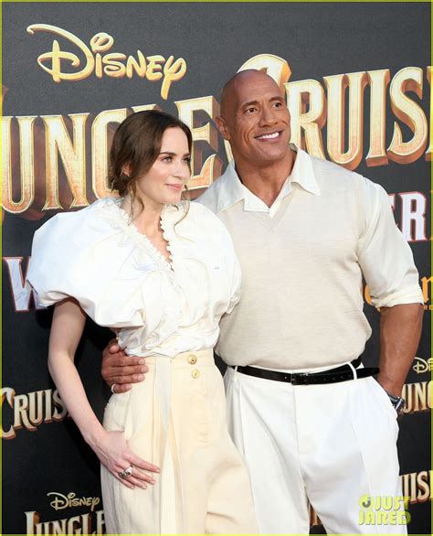 Emily Blunt Dwayne Johnson Edgar Ramirez Attend World Premiere Of Jungle Cruise At