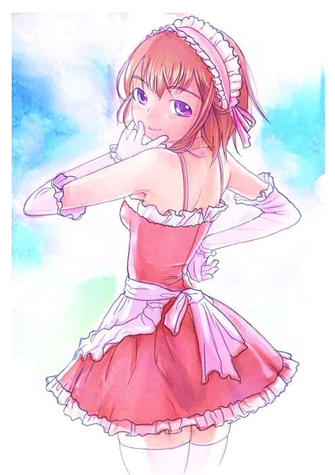 Safebooru 1girl Apron Breasts Elbow Gloves Frills Gloves Headband