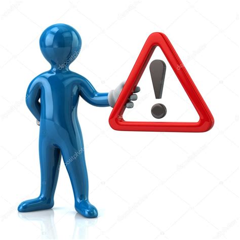 Man Holding Warning Attention Sign Stock Photo By ©valdum 104781094