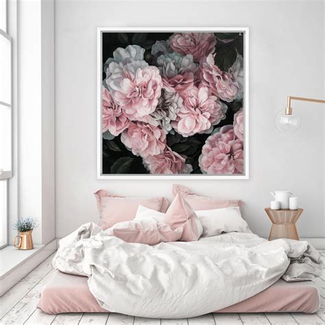Pink Blooms Floral Canvas Beautiful Painted Flowers Art Artwork By The