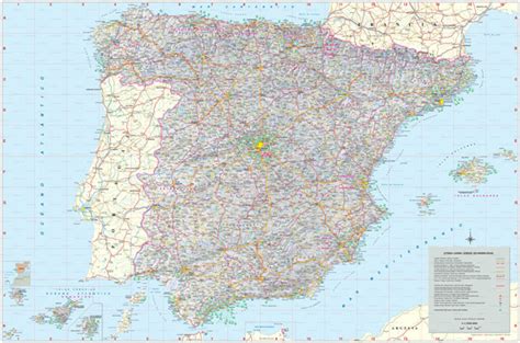 Large Detailed Map Of Spain With All Cities Villages Roads Highways