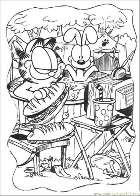 picnic coloring page  garfield coloring pages coloringpagescom