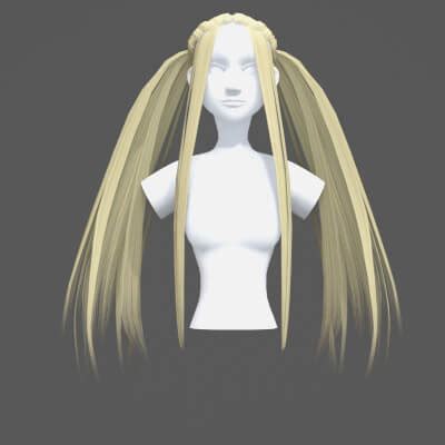 Pigtails Female Hairstyle 3D Model By Nickianimations