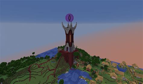 Nether Tower With The Eye Of The Nether On Top Minecraft