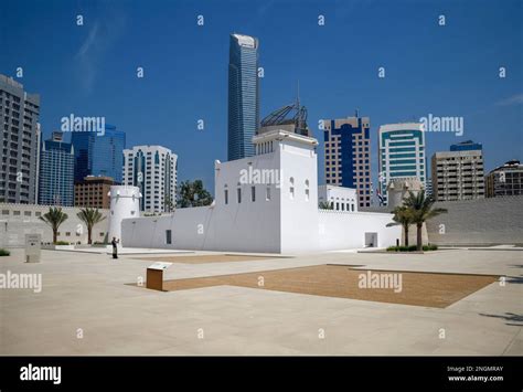 Old Fort And Museum Qasr Al Hosn In Front Of Skyscrapers Oldest