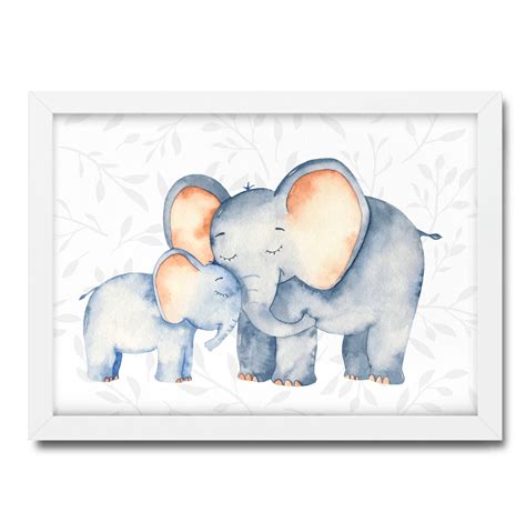 Quadro Decorativo Infantil Elefante Aquarela 4743g1 Elo7