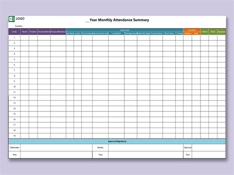 Excel Of Monthly Attendance Summaryxlsx Wps Free Templates