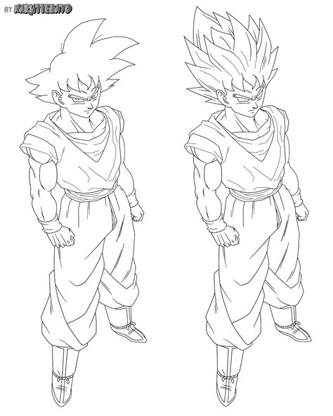 In this tutorial youll learn about dragon skeleton muscles and movement. goku normal + false full body by Naruttebayo67 | Dibujo de ...