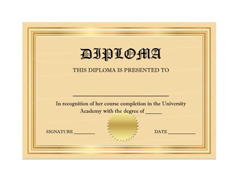 Fake Diploma Certificate Template