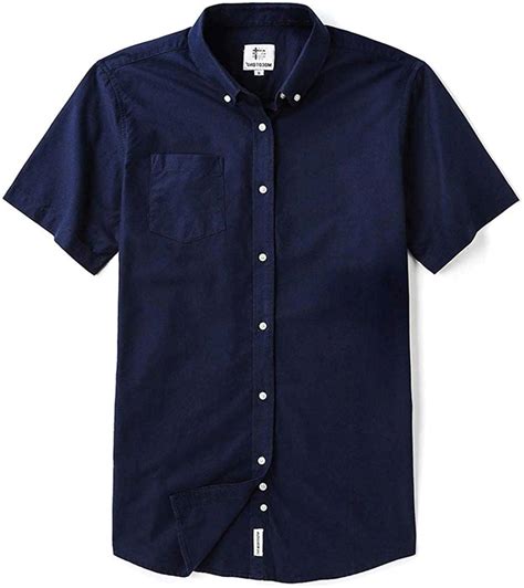 Men S Short Sleeve Oxford Button Down Casual Shirt Navy Size Xx Large Slyd Ebay