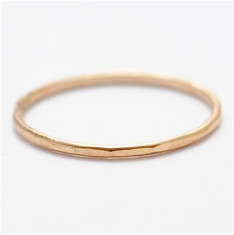 Stacking Ring Hammered Gold Stack Thin 14k Gold Filled Minimalist