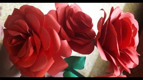 How To Make Paper Rose Flowerrose Flower Craft Rose Flower Youtube