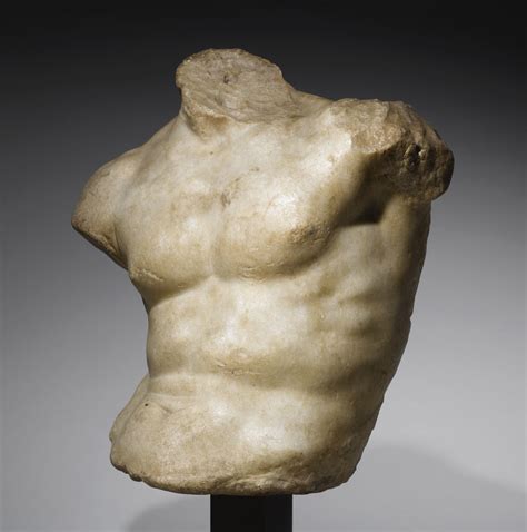A Marble Relief Torso Of A Man Late Hellenistic Circa St Century B C