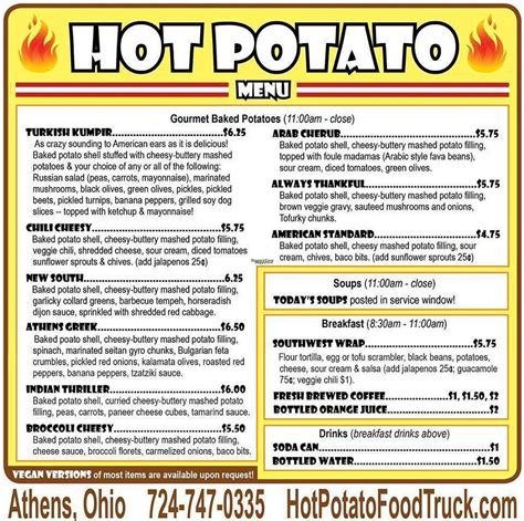 See 3,589 tripadvisor traveler reviews of 120 athens restaurants and search by cuisine, price, location, and more. Hot Potato Food Truck - Athens Ohio Food Truck - HappyCow