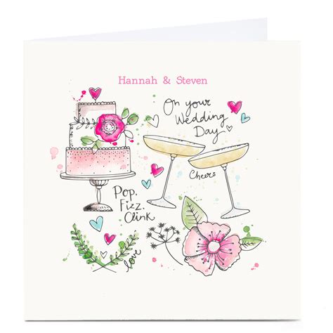 Buy Personalised Bev Hopwood Wedding Card Pop Fizz Clink For Gbp 3