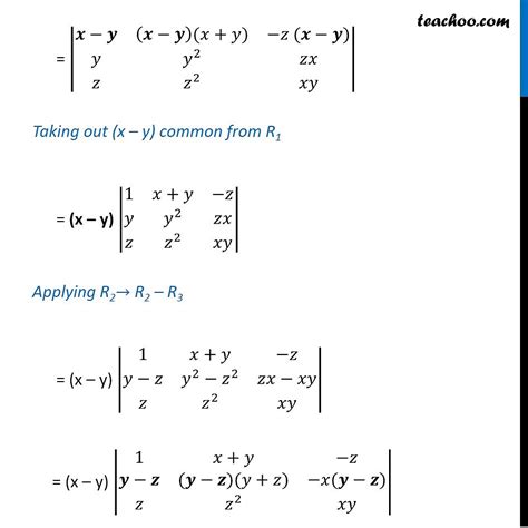 question 9 show that x x2 yz y y2 zx z z2 xy x y y z