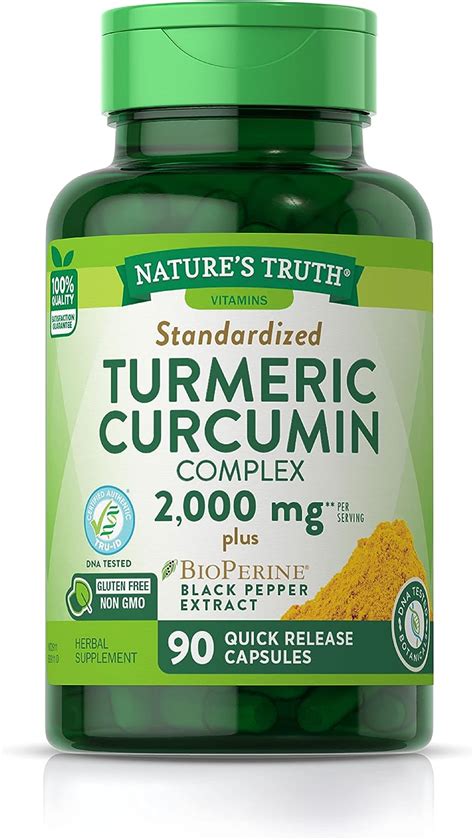 Natures Truth Curcumina de cúrcuma 2000 mg con 95 curcuminoides