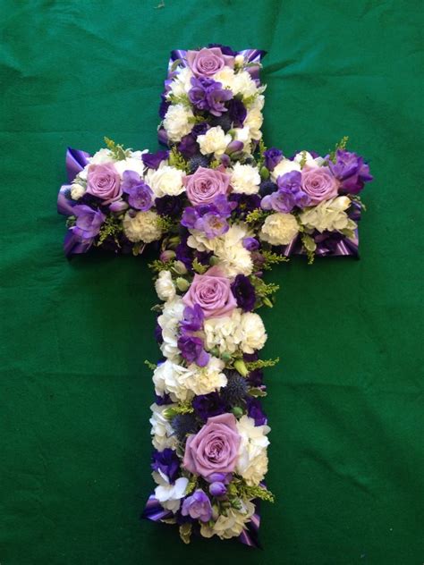 #purple and yellow #photographers on tumblr #green aesthetic #summer aesthetic #flowers #photography #original art #plants #nature aesthetic #countryside #lake #bright #colorful. 2ft lilac and purple cross. Funeral flowers | Funeral ...
