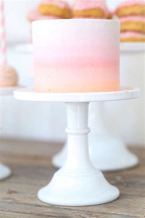 ombre cake from a peach and pink ombre watercolor 13th birthday party on kara s o… in 2020