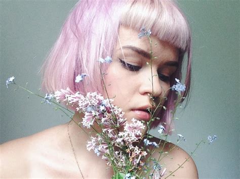 Portrait Flowers Pastel Hair Pink Hair Midsummer Forget Me