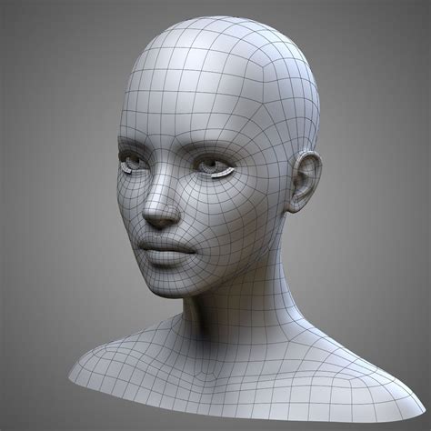 female head max female head face topology anatomy sculpture
