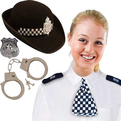 Megajumble® British Wpc Police Cop Women Cop Uniform Naughty Police Hat Scarf Epaulettes