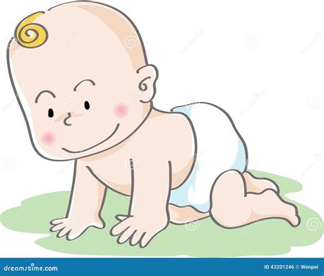 Baby Crawling Cartoon Vector 14654215