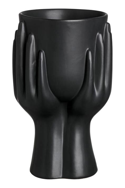 Höhe 29,5 cm, innendurchmesser oben 5,5 cm, durchmesser unten 9 cm. Vase aus Steingut | Schwarz | H&M HOME | H&M DE Vase aus ...