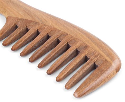 Handmade Wooden Massage Wide Tooth Curly Hair Comb Pureglo Naturals