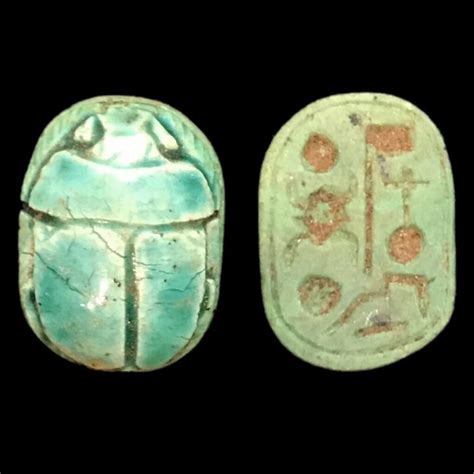 Beautiful Ancient Egyptian Blue Glazed Scarab 300 Bc 5 Antique Price Guide Details Page