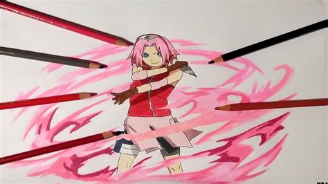 Speed Drawing Sakura Haruno Naruto Shippuden Youtube