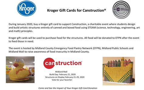 And there are a number of reasons for this. Kroger Gift Card for Canstruction (005) - Midland County ...