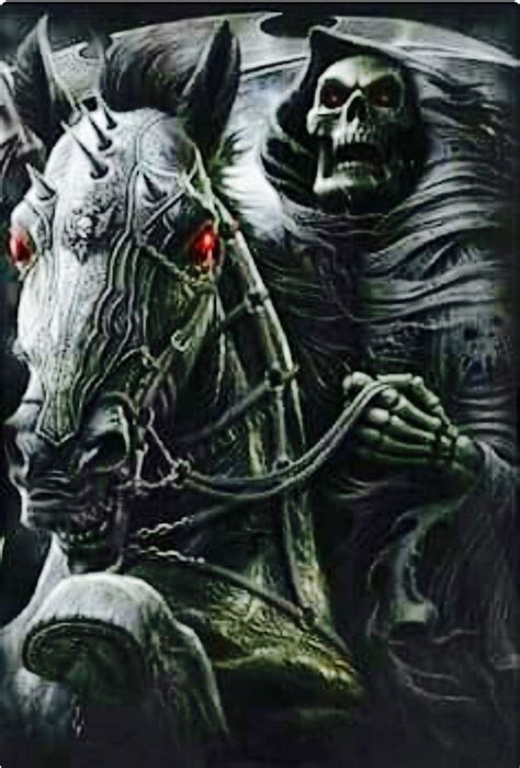 Skull Riding A Horse Grim Reaper Art Horsemen Of The Apocalypse