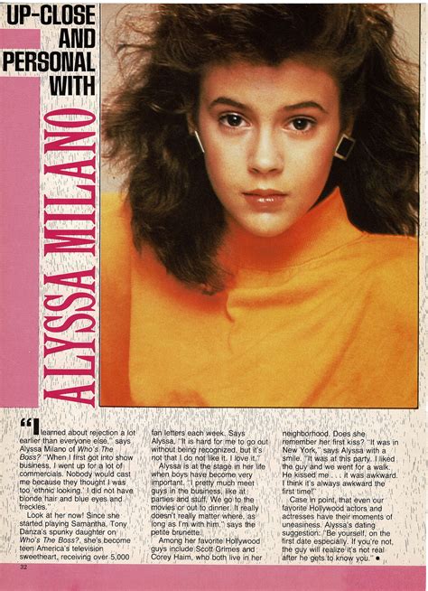 movie mirror magazine article up close and personal with alyssa milano november 1987