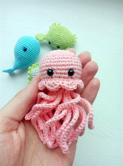 Animals Sea Crochet Set Custom Miniature Marine Life Toys Etsy