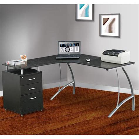 And with ample storage space from the open shelves, the desk enables all your working essentials to. Techni Mobili L Shape Corner Desk with File Cabinet ...