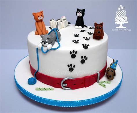 Cats And Dogs Decorated Cake By Angela A Slice Of Cakesdecor
